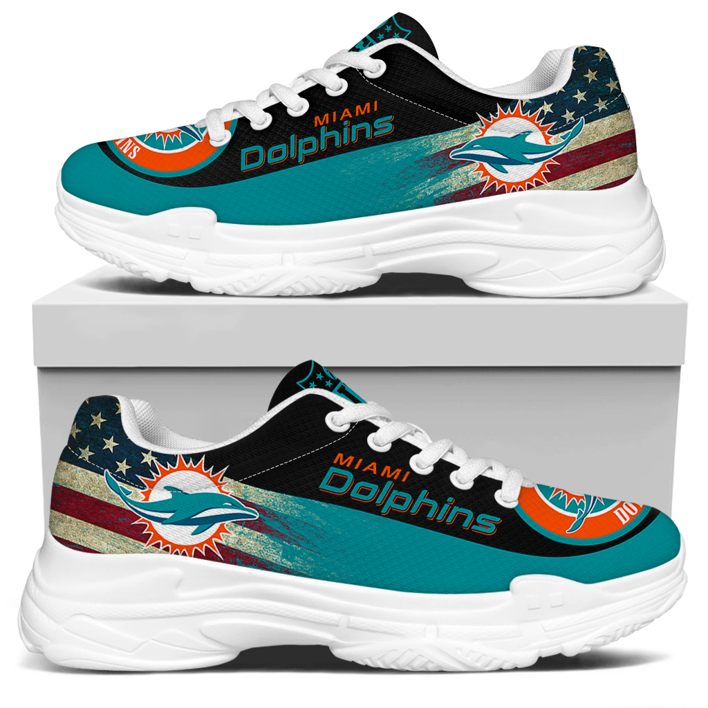 Men's Miami Dolphins Edition Chunky Sneakers With Line 004